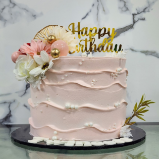 8" Whipped Cream Cake- 3 Layers (Chiffon Vanilla, Chocolate, & Redvelvet)