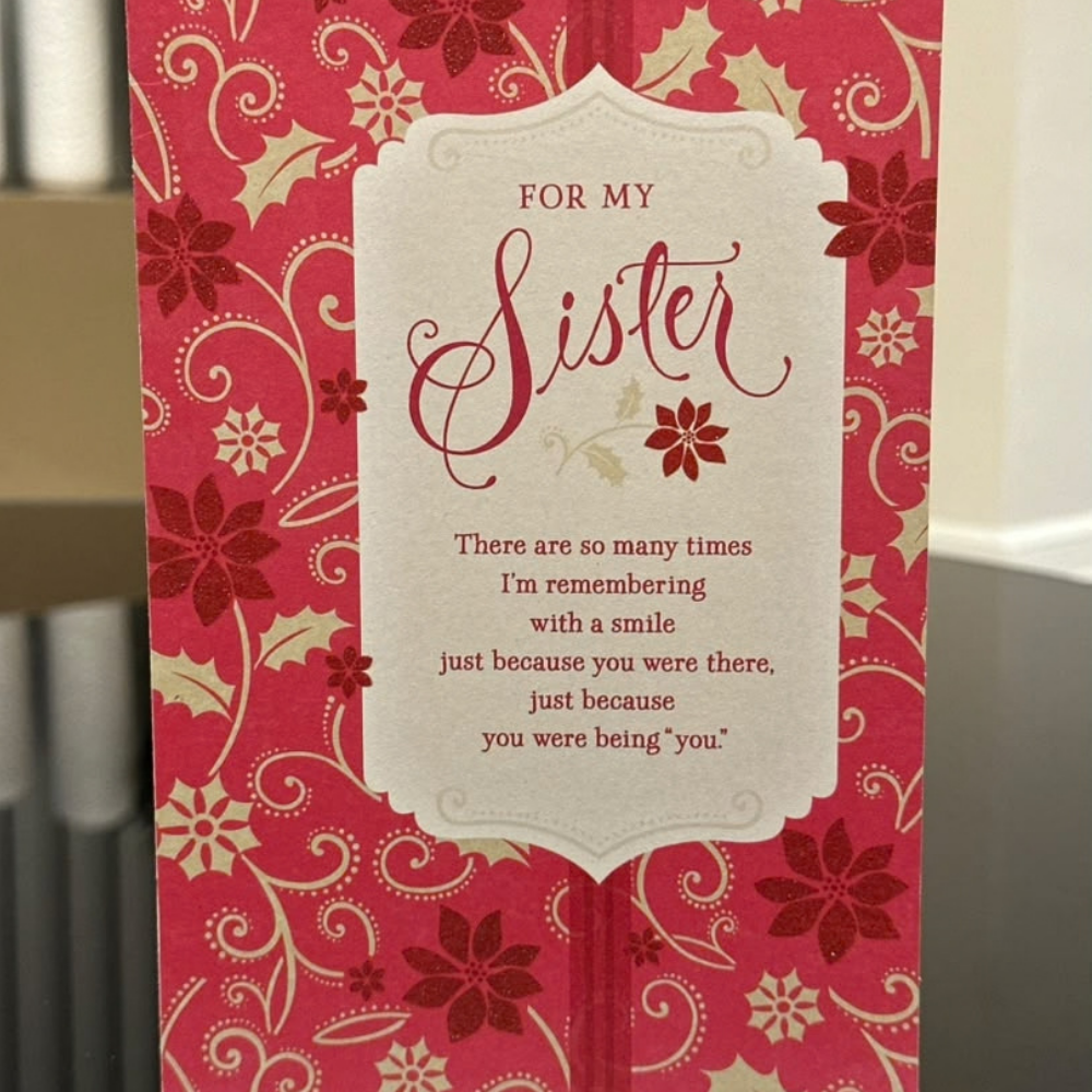 Red Floral Sister Card