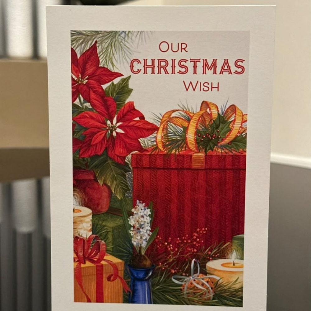 Traditional Presents and Florals Christmas Card