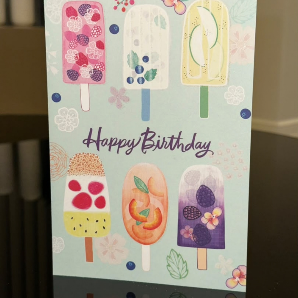 Fruit Popsicles Birthday Card