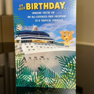 Tropical Cruise Birthday Card