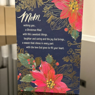Elegant Poinsettia Mom Christmas Card